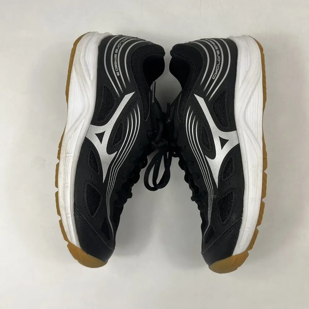 Mizuno Cyclone Speed 3 Womens Volleyball Shoes Sz6.5 Black Silver Gum Sole Court